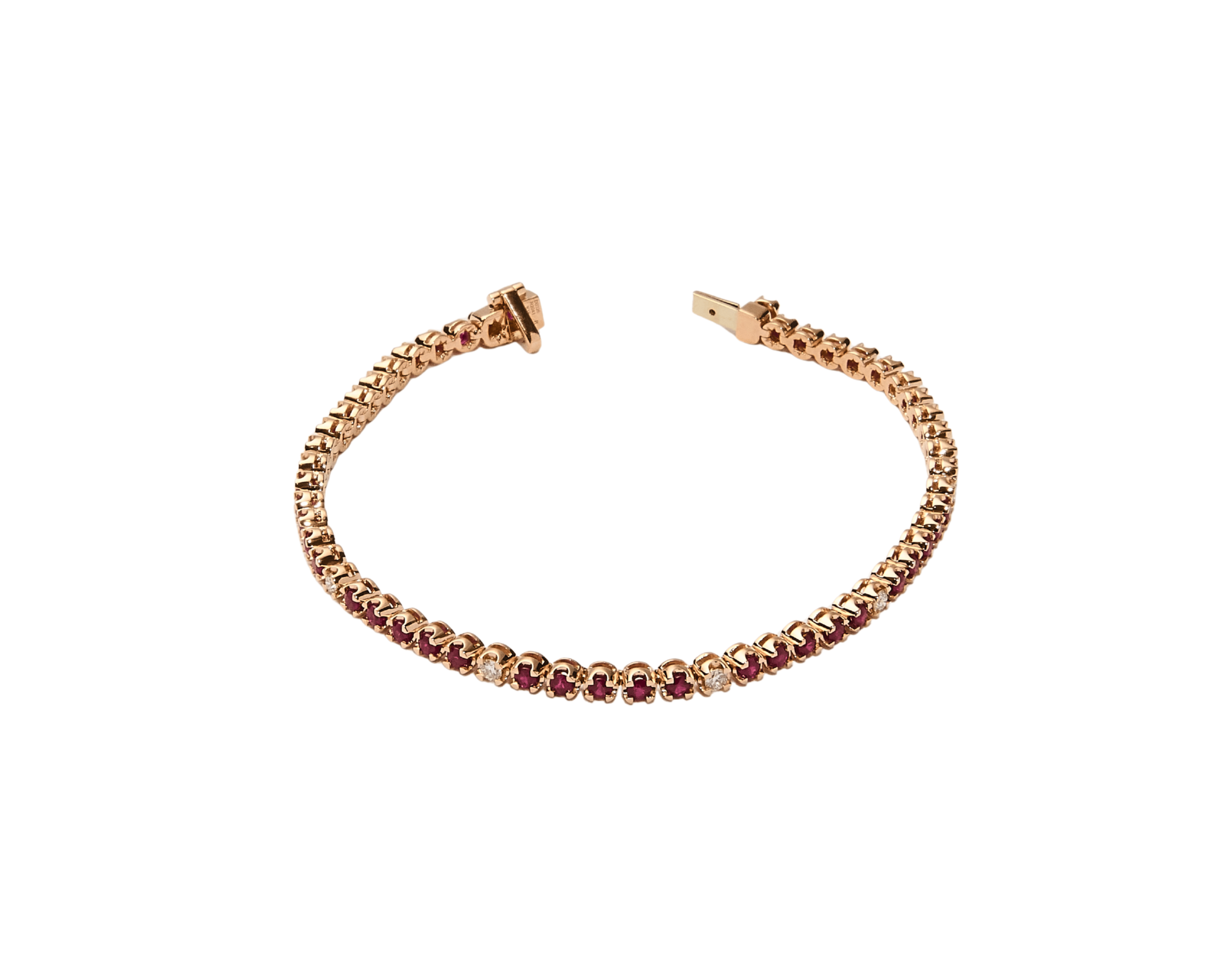 Pulsera tennis con rubís y diamantes