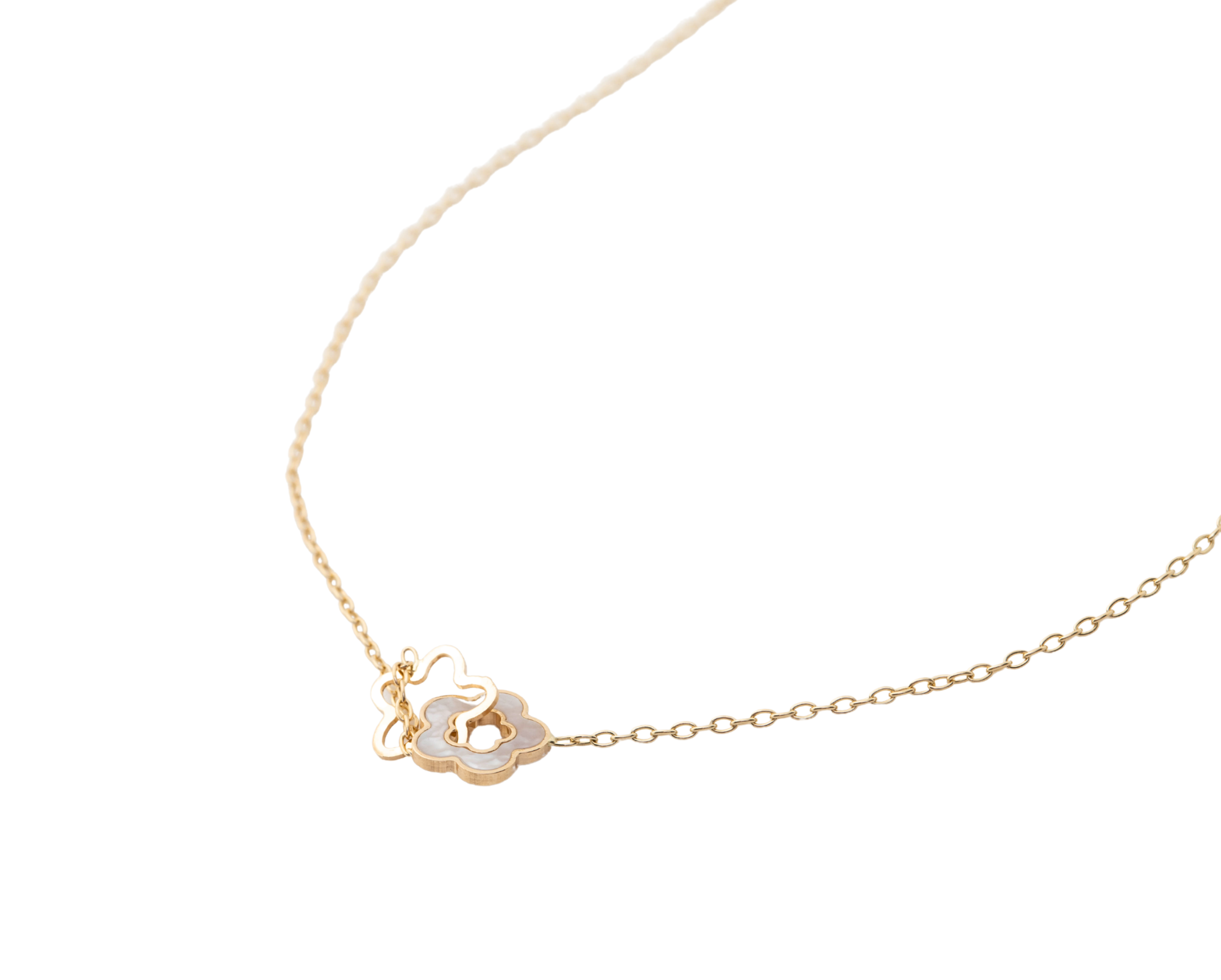 Collar flor con madre perla