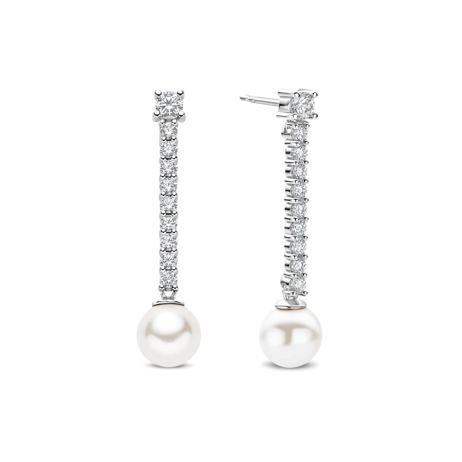 Ti Sento - Drop Zirconia Pearl Earrings