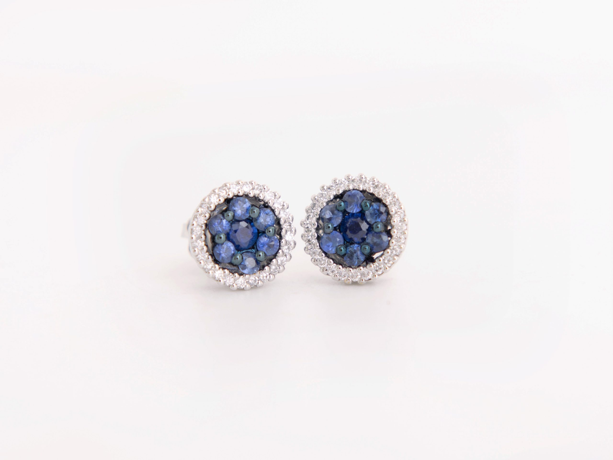 Aretes Moraglione con zafiros y diamantes