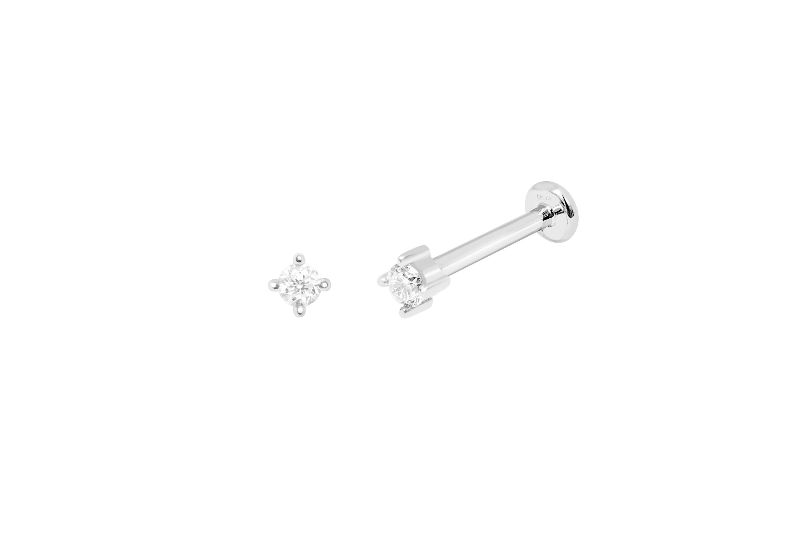 Piercing Djula con brillante en oro blanco
