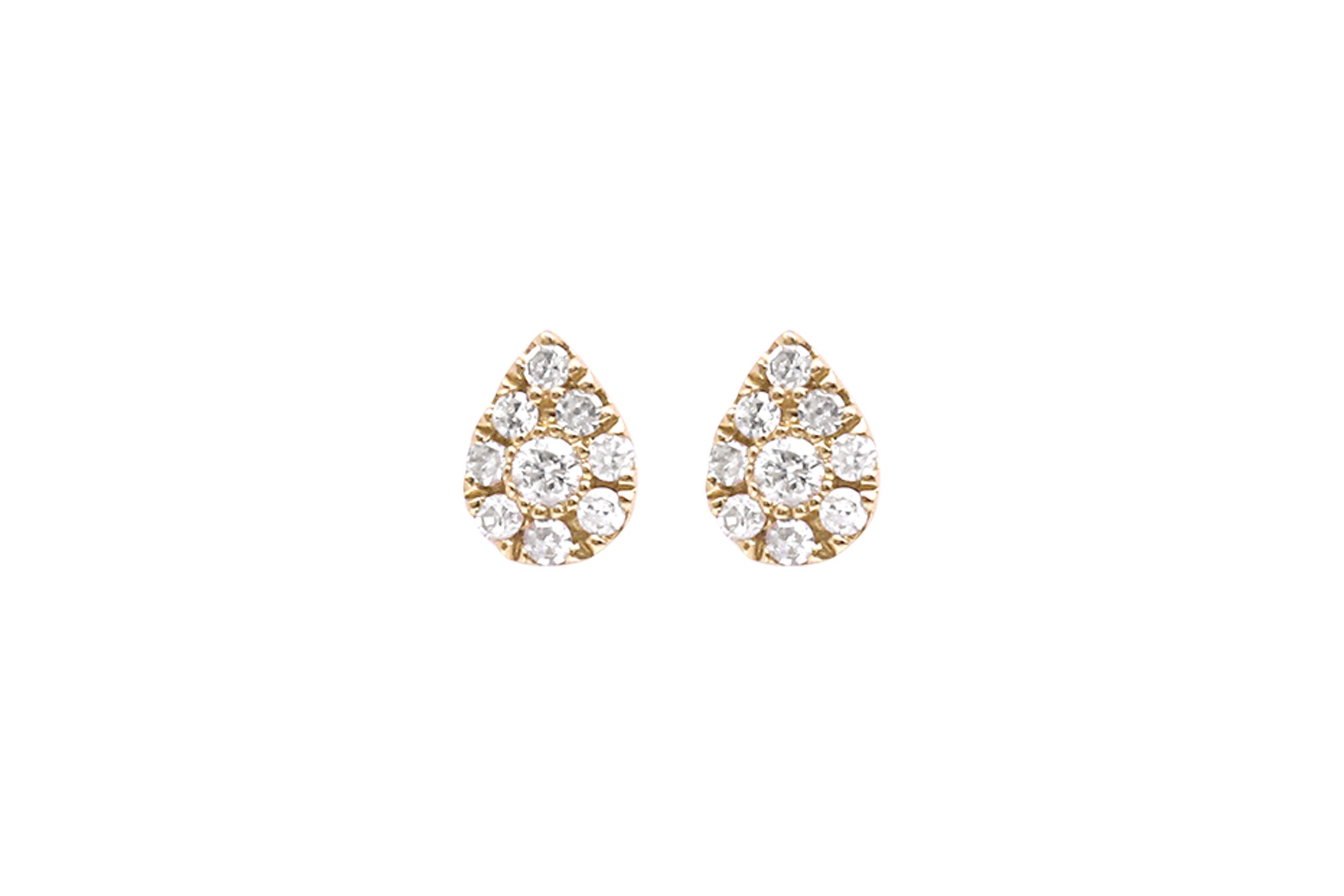 Aretes Djula gota en oro amarillo