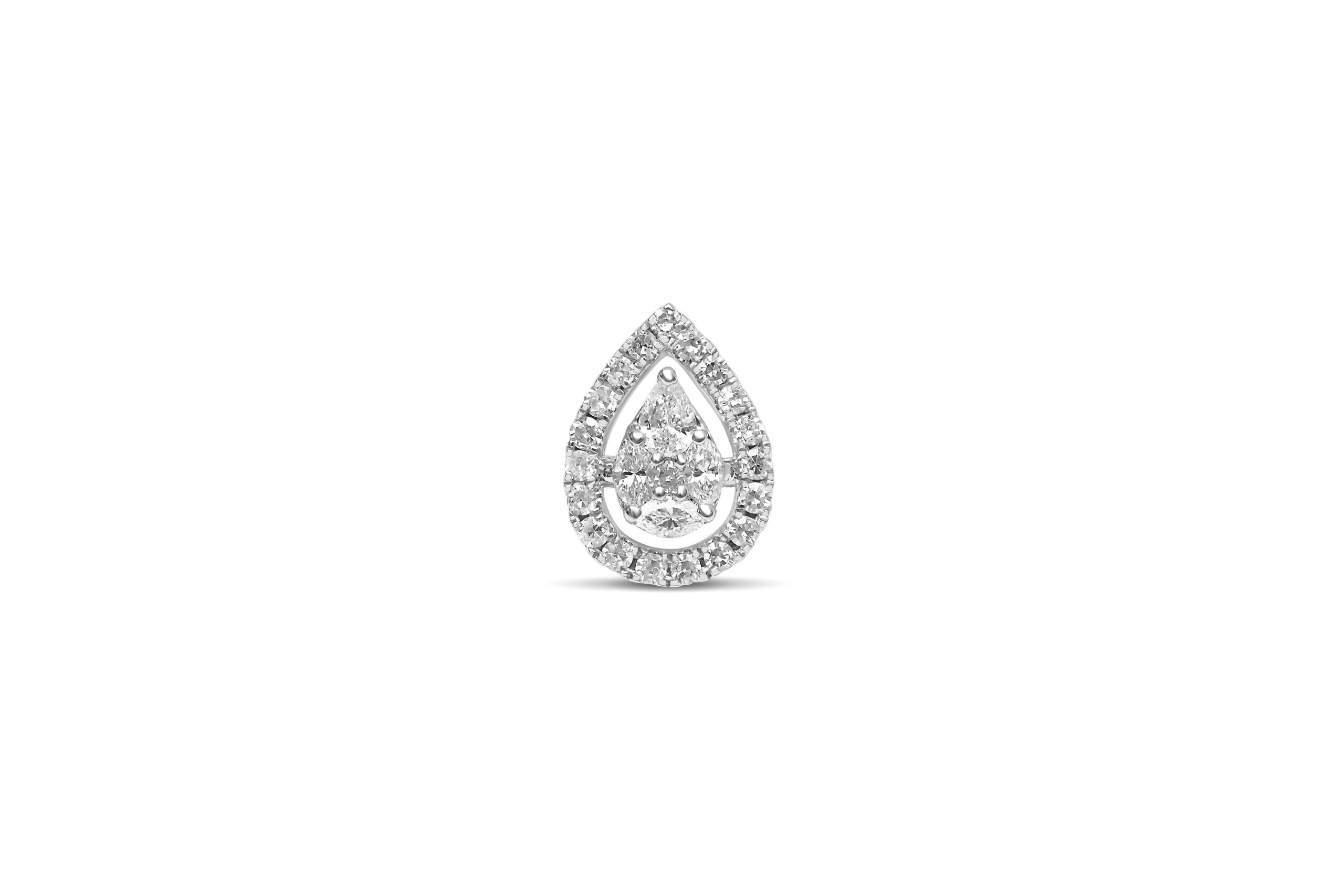 Aretes Djula en gota con diamantes