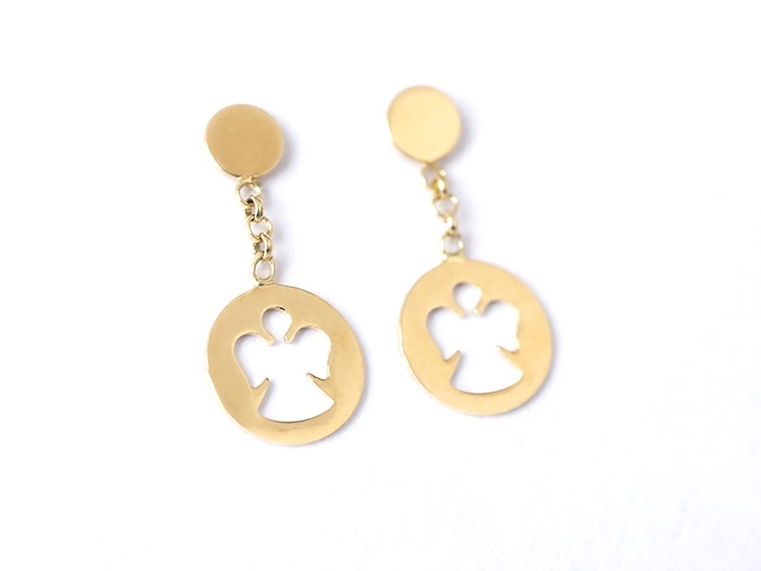 Aretes ángel en oro amarillo