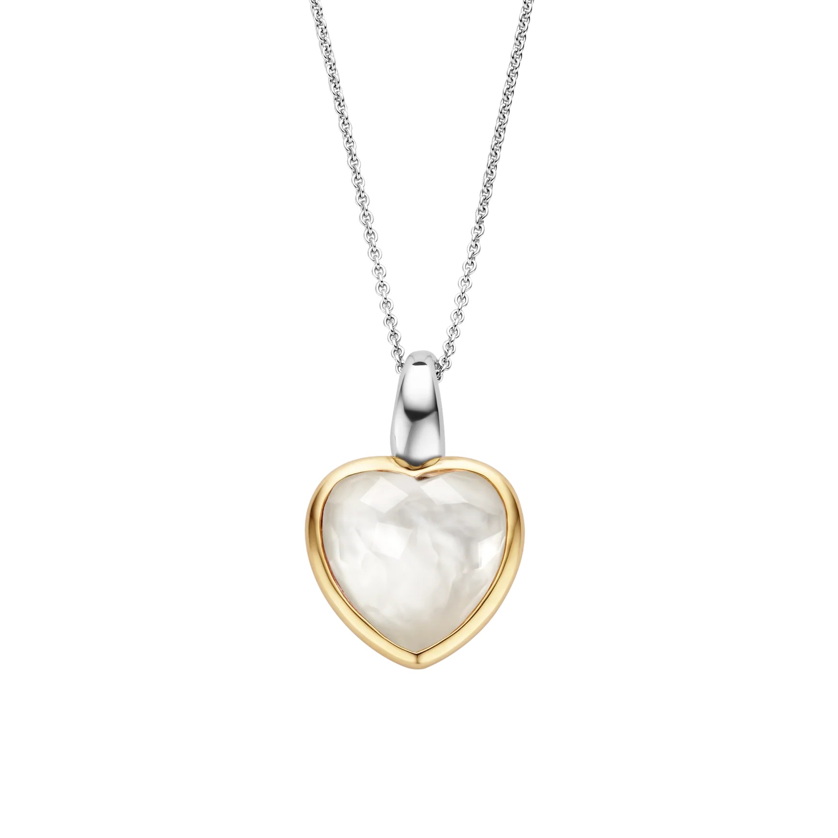 Ti Sento - Pearl Heart Necklace with pendant