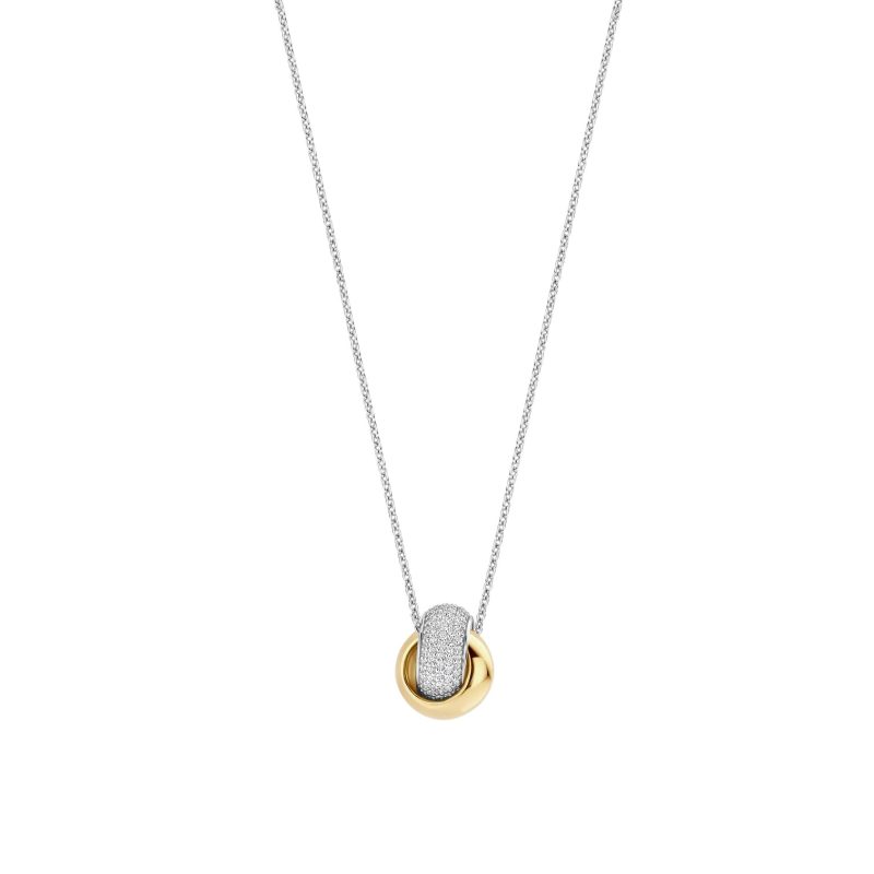 Ti Sento - Bold Zirconia Crossover Necklace