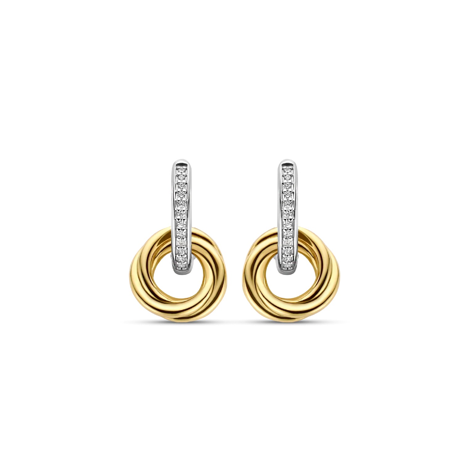 Ti Sento - Zirconia Crossover Circle Hoops